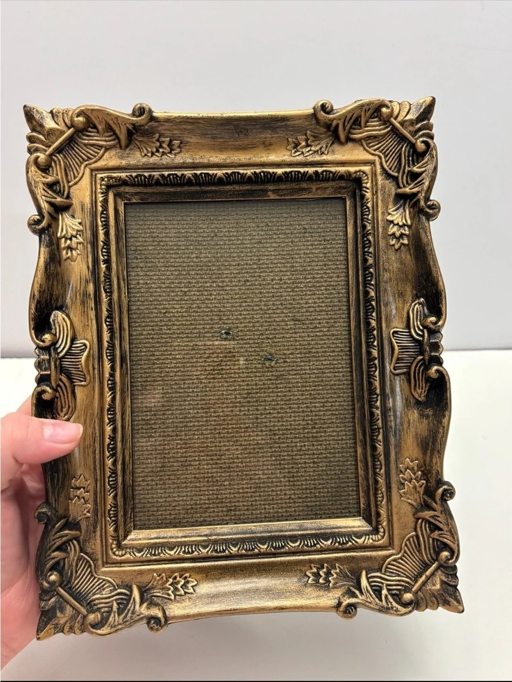 Vintage ornate bronze color picture frame